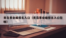 青岛事业编报名入口（青岛事业编报名入口在哪）