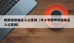 教师资格报名入口官网（中小学教师资格报名入口官网）