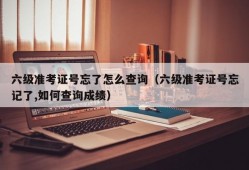 六级准考证号忘了怎么查询（六级准考证号忘记了,如何查询成绩）