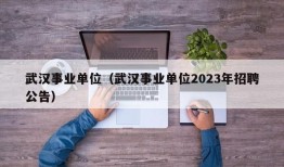 武汉事业单位（武汉事业单位2023年招聘公告）