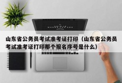 山东省公务员考试准考证打印（山东省公务员考试准考证打印那个报名序号是什么）