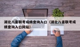 湖北八省联考成绩查询入口（湖北八省联考成绩查询入口网站）