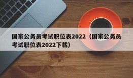 国家公务员考试职位表2022（国家公务员考试职位表2022下载）