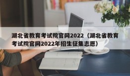 湖北省教育考试院官网2022（湖北省教育考试院官网2022年招生征集志愿）