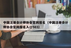 中国注册会计师协会官网报名（中国注册会计师协会官网报名入口503）