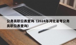 公务员职位表查询（2024年河北省考公务员职位表查询）