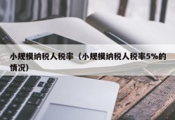 小规模纳税人税率（小规模纳税人税率5%的情况）