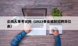 云南人事考试网（2023事业编制招聘岗位表）