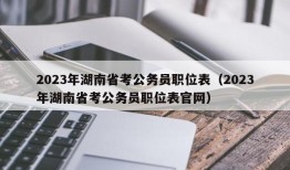 2023年湖南省考公务员职位表（2023年湖南省考公务员职位表官网）